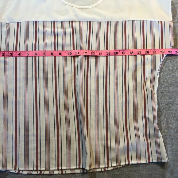 A'gaci Short Sleeve Sheer Striped T-Shirt - Picture 3 of 6